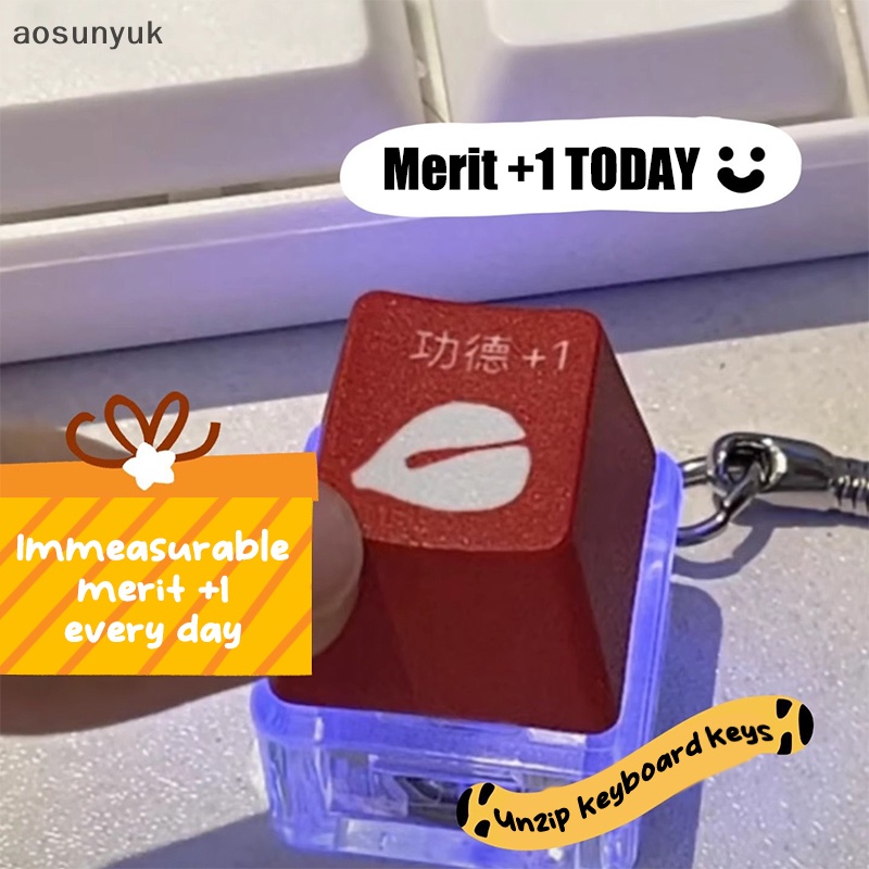 Aosunyuk merit + 1 muyu deion Vòng cổ Đèn led Mặt Nút Bàn Phím Cơ Giảm Căng Thẳng