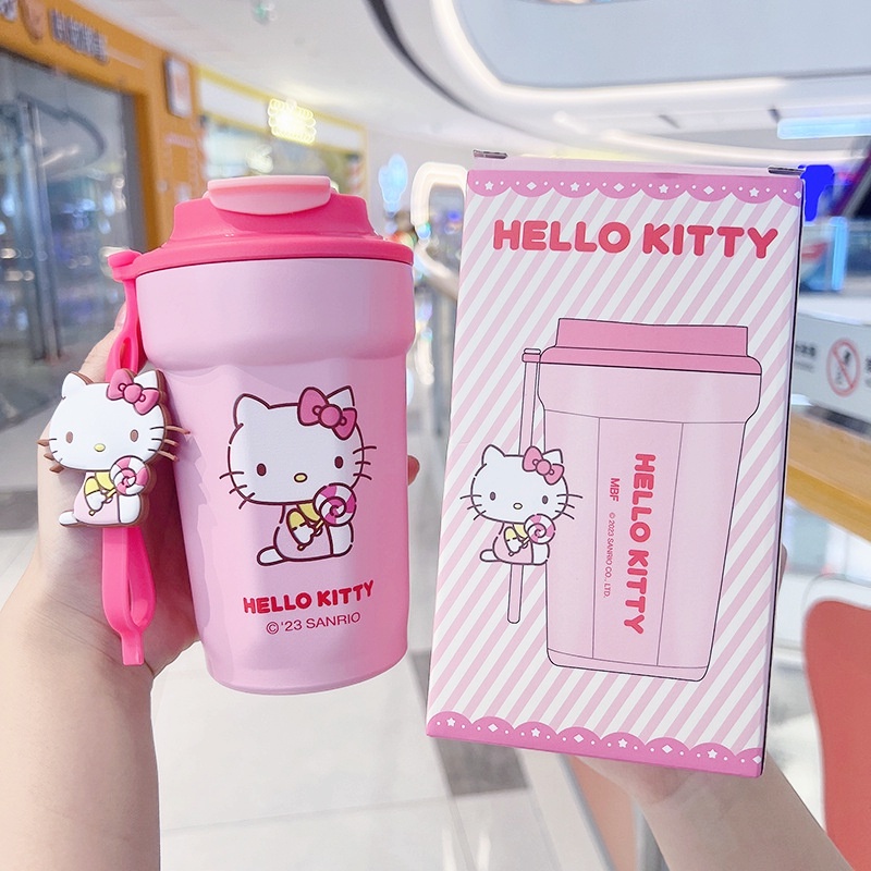 Bình Nước Giữ Nhiệt 450ml sanrio kt Bằng Thép Không Gỉ 316 Họa Tiết Hoạt Hình Đáng Yêu