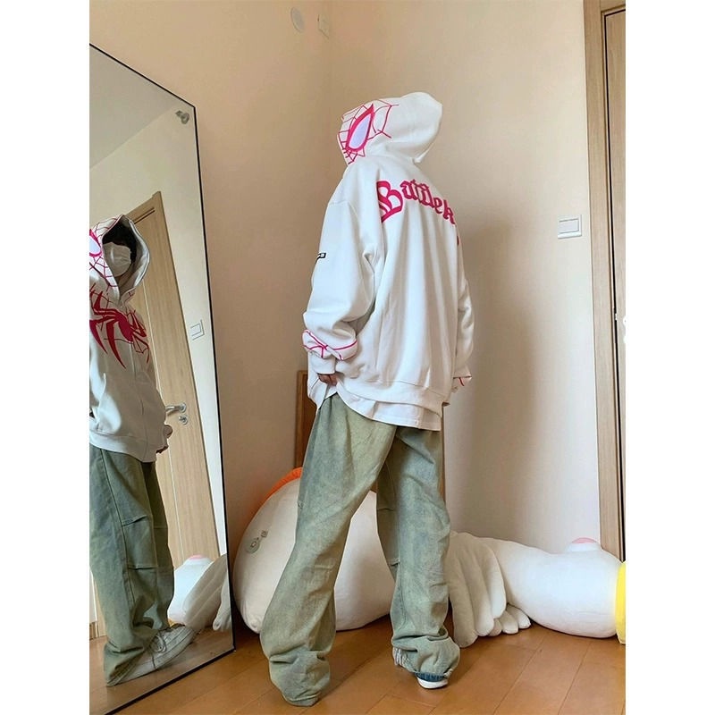 🔥Siêu Hottrend 🔥Áo Hoodie Người Nhện cardigan Thêu Họa Áo Khoác zip Tiết Người Nhện Phong Cách Mỹ Cá Tính Cho Nam Nữ