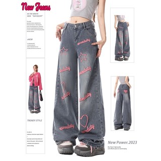 Prowow quần ống rộng quần jean nữ Dễ thương Đơn giản Minimalist Fashion WNK2300LUL 41Z231013