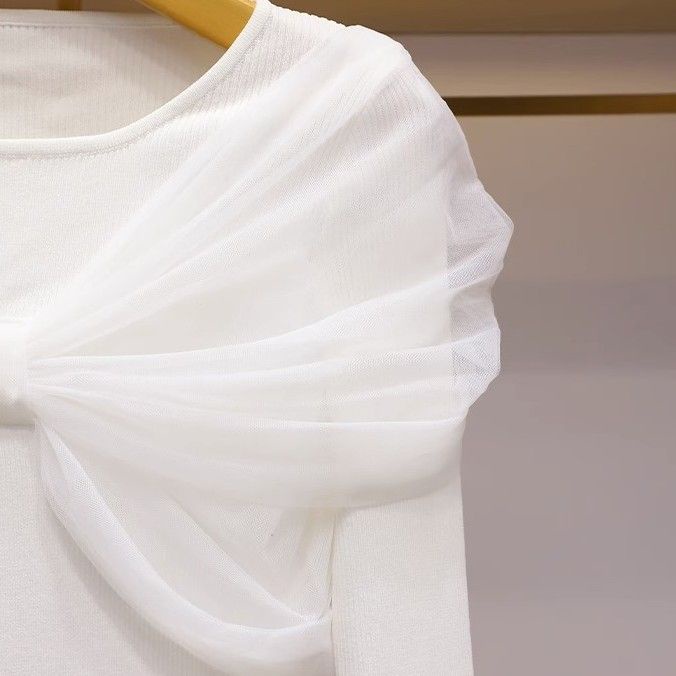 Áo sweater Dáng Ôm Đính Nơ Thời Trang Mùa Thu 2023 Cho Nữ