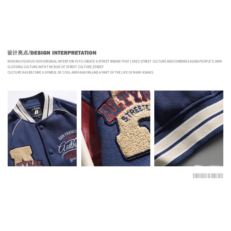 Áo Khoác Bóng Chày Dáng Rộng Có Thêu Chữ Thời Trang Cá Tính Cho Nam