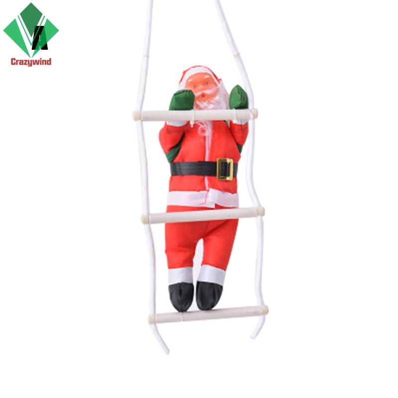 Ông Già Noel Leo Thang Dây Thừng Màu Sắc Tươi Sáng Trang Trí Giáng Sinh