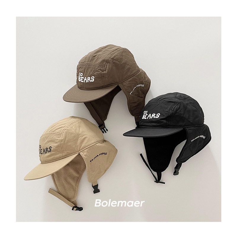 Mới Mũ Lưỡi Trai In Chữ Phong Cách Nhật Bản Thời Trang Mùa Đông Cho Mẹ Và Bé