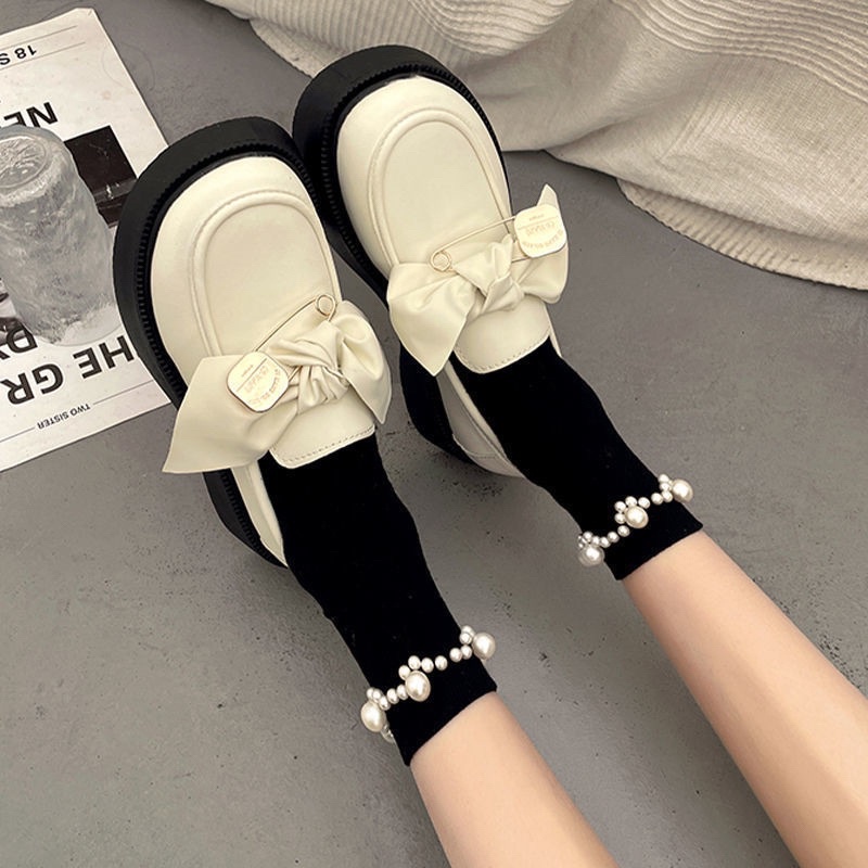 Giày Nữ Oxford Twinkle Toes Phối Nơ Kim Băng Phong Cách Tiểu Thư Xinh Xắn