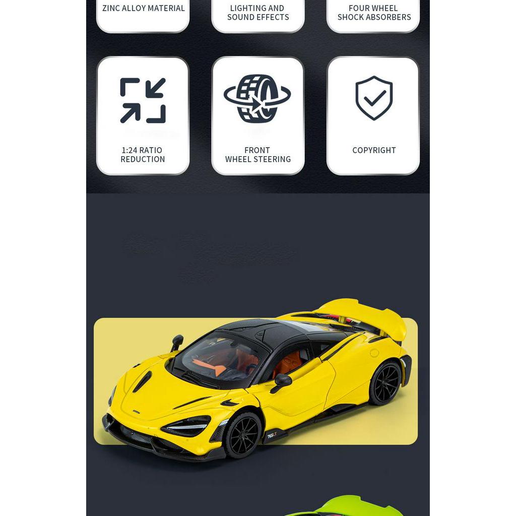 1:24 mclaren 765lt siêu xe mô hình hợp kim đồ chơi ô tô diecasts đúc kim loại  tăng ô tô