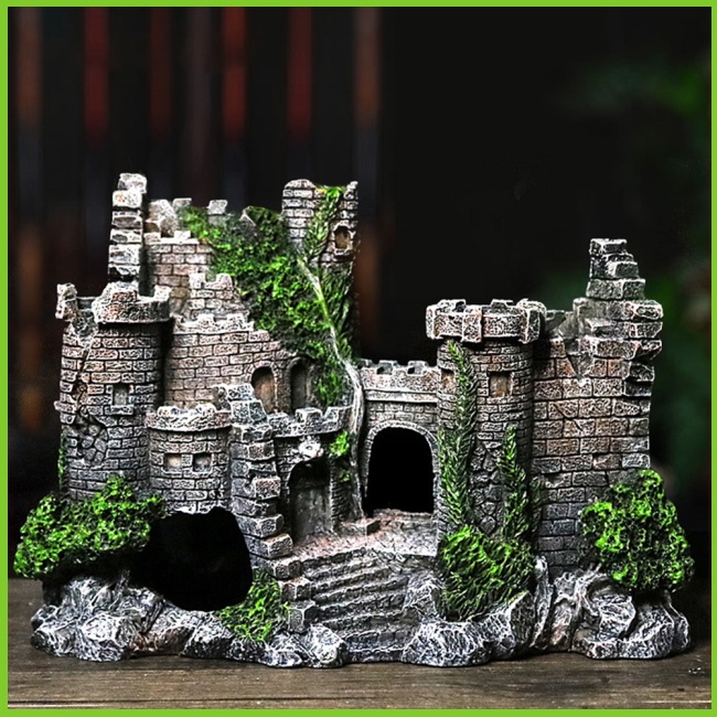 Gwen Lâu Đài Giả Bằng Nhựa resin Trang Trí Bể Cá