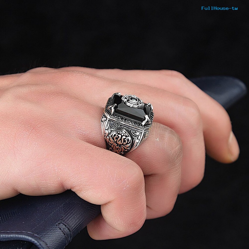 Nhẫn Bản Rộng unisex Bằng Thép Không Gỉ Khối Lượng Nhẹ Hình Học Hoàng Gia Phong Cách vintage Cho Nam Và Nữ