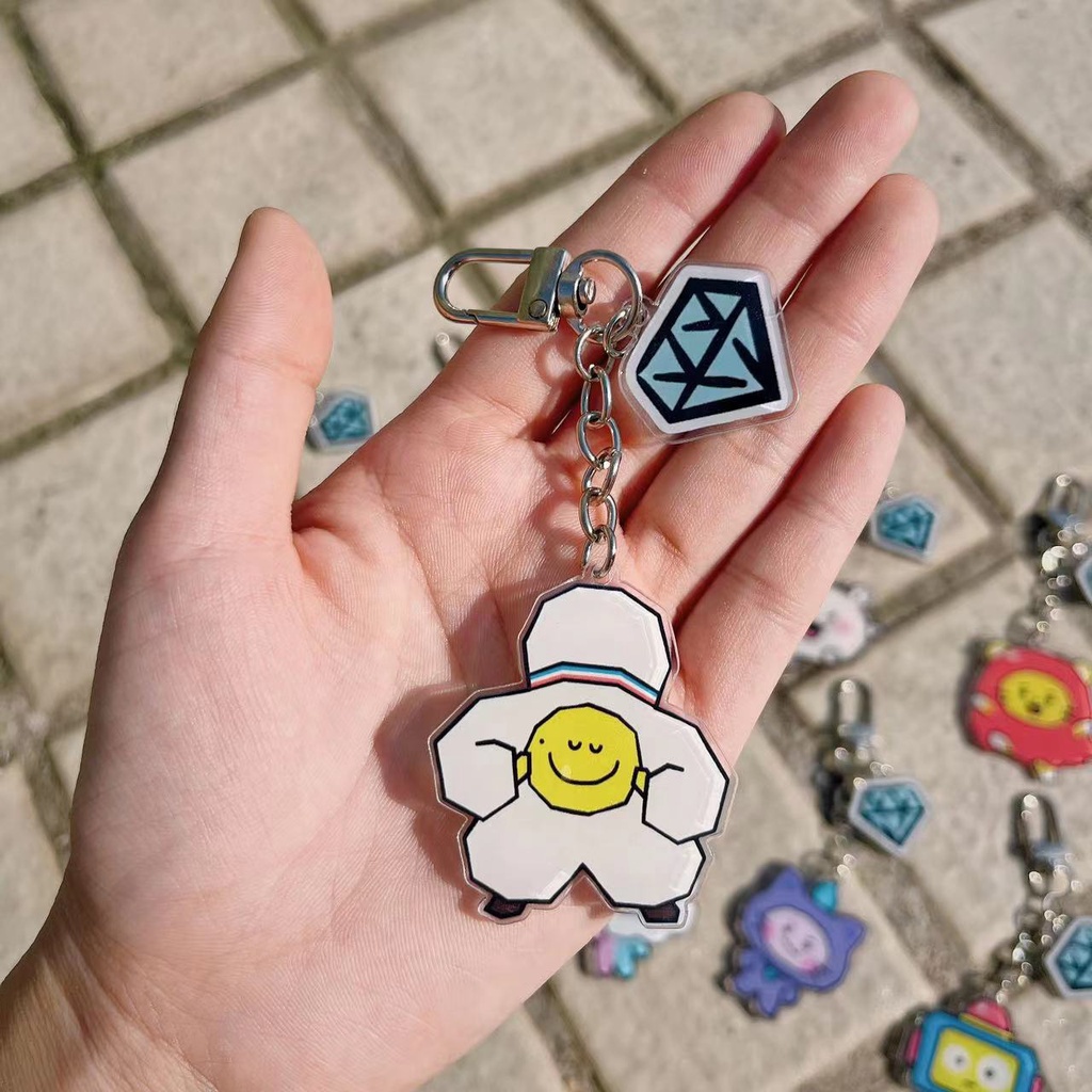 Móc Khóa acrylic Hai Mặt Họa Tiết Hoạt Hình kpop Cuz treasure