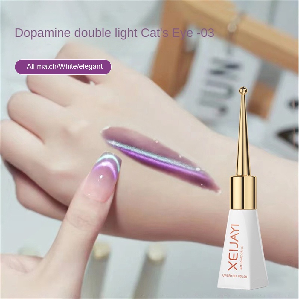 CYREAL Dopamine Đôi Ánh Sáng Mắt Mèo Sơn Móng Tay 2023 Mới Làm Trắng Phổ Biến Spar Mắt Mèo
