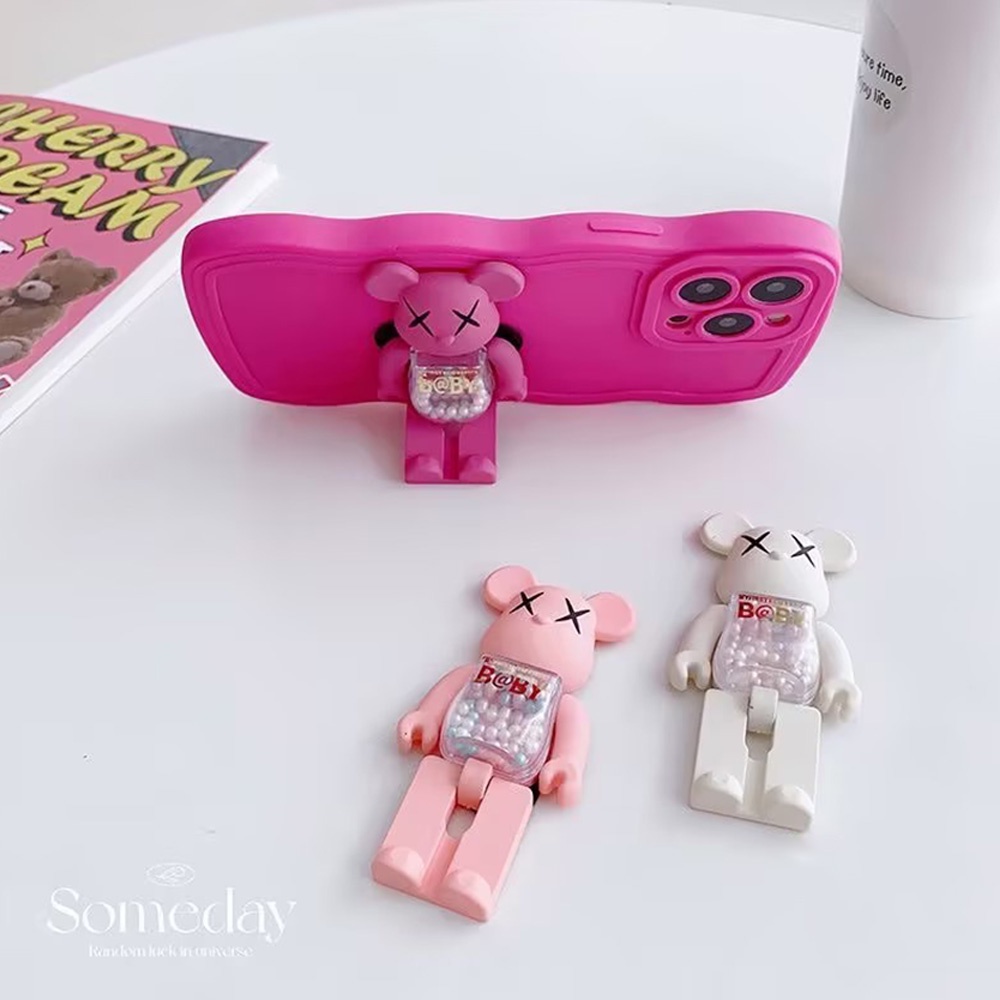 Thời Trang Giá Đỡ Điện Thoại Màu Kẹo Hình Gấu kaws Dễ Thương