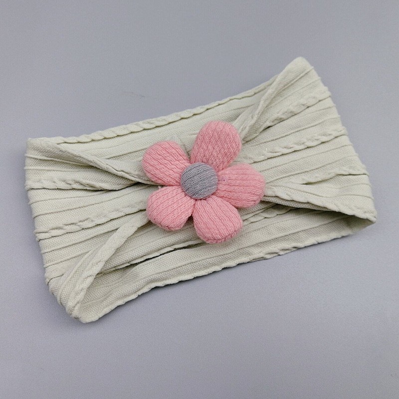 Băng Đô Cài Tóc Bằng cotton Mềm Co Giãn Đính Hoa Dễ Thương Cho Bé Gái