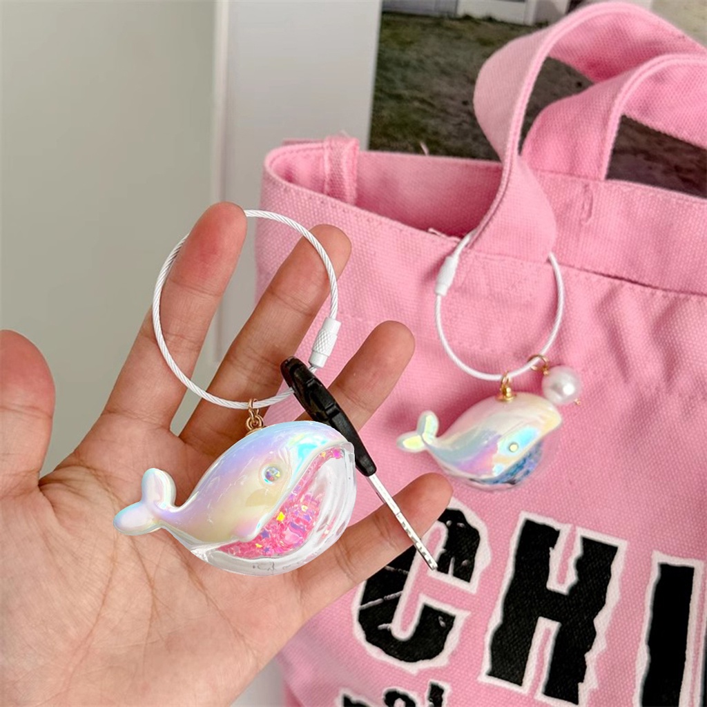 Dây Móc Khóa Hình Cá Voi Màu laser 10cm Độc Đáo