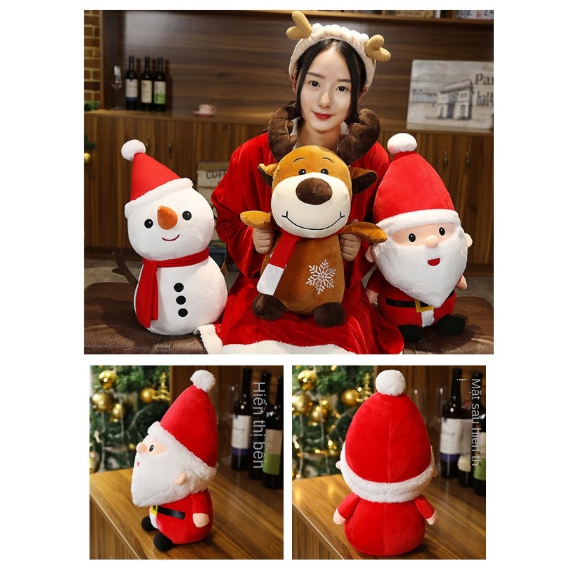 Búp Bê Nhồi Bông Hình Ông Già Noel Và Tuần Lộc Dễ Thương