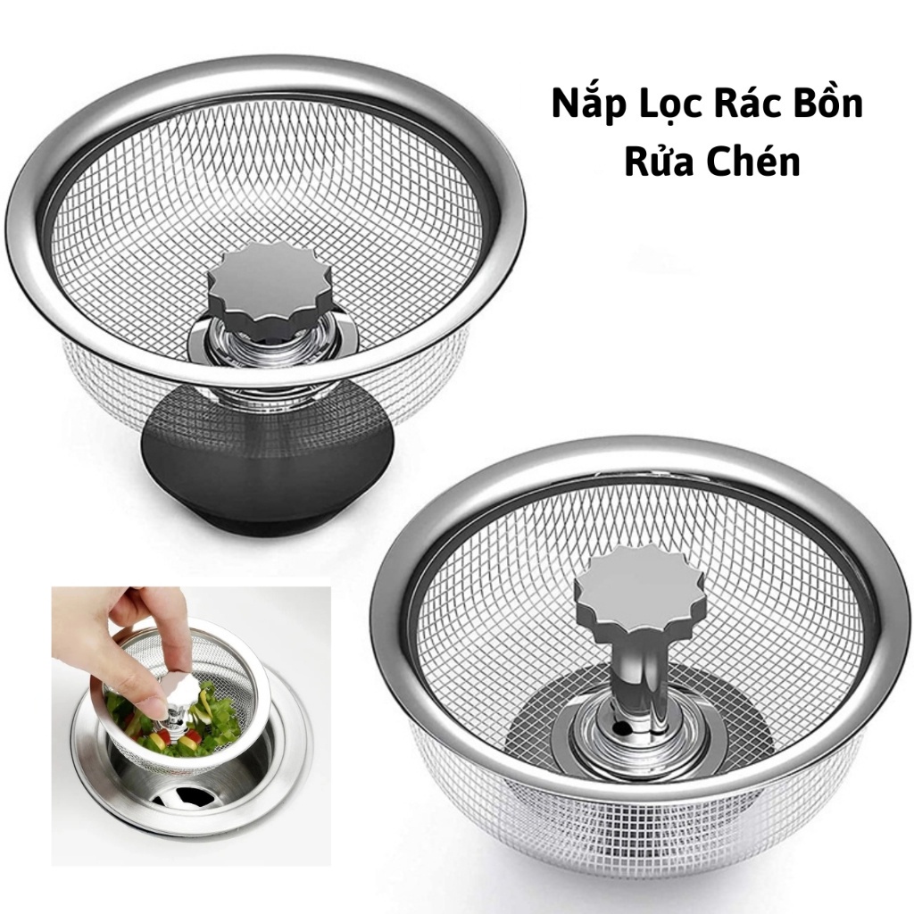 PVN61545 Nắp Lọc Rác Bồn Rửa Chén Bằng Thép Không Gỉ Tiện Dụng Cho Nhà Bếp/ Phòng Tắm T2