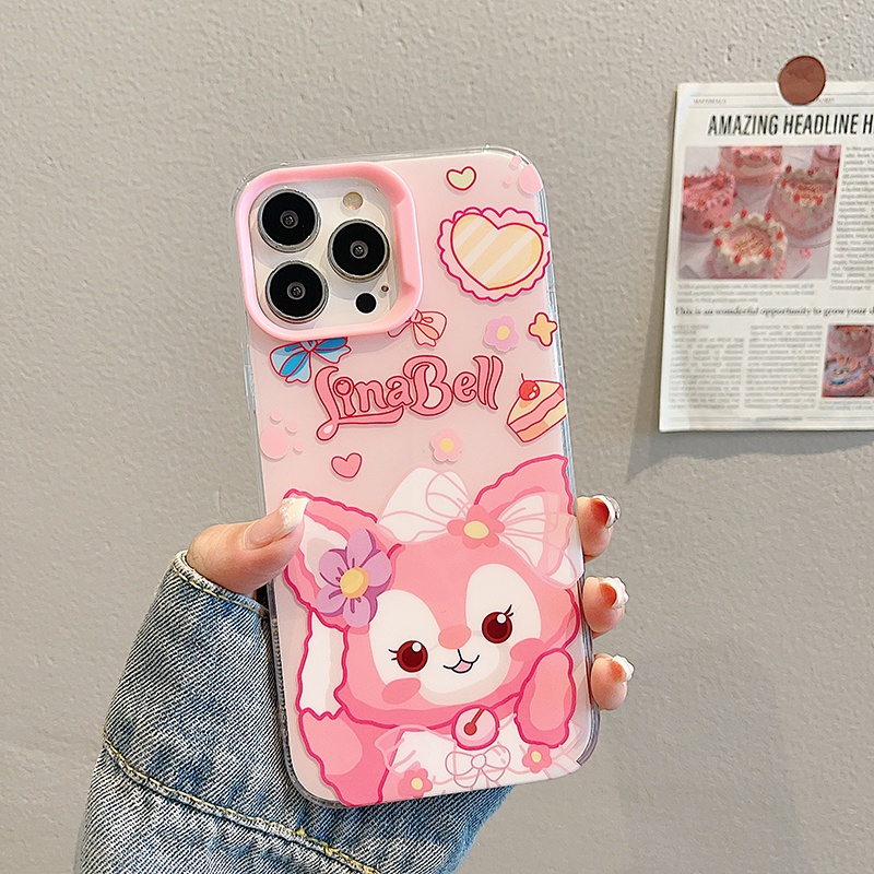 Ốp Điện Thoại imd Hai Mặt Họa Tiết Thỏ lina belle Màu Dạ Quang Thời Trang Cho iphone 15 11 14 12 13 pro max