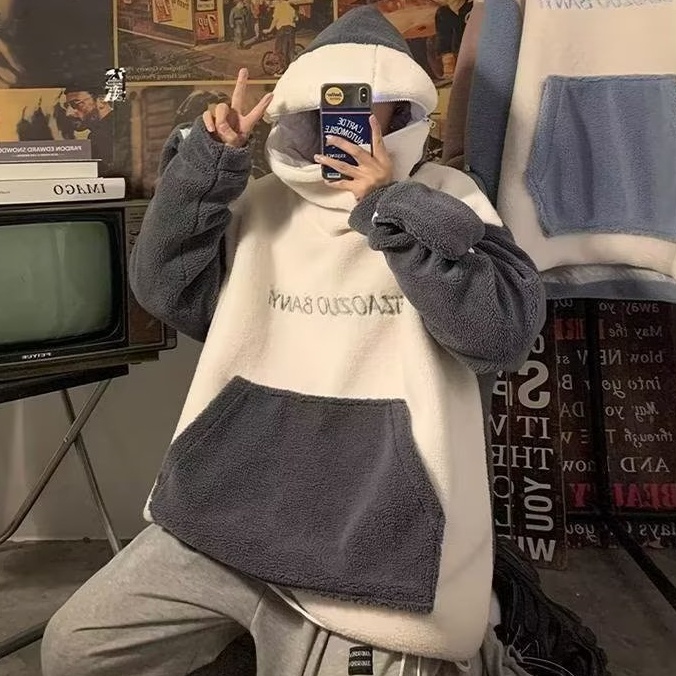 Áo Khoác Nam Dáng Rộng In Hình Cá Mập Phong Cách retro Áo Khoác Hoodie Dáng Rộng Kiểu Hình Ếch Dễ Thương Phong Cách Harajuku Thời Trang Cho Nam Nữ