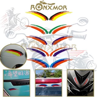 Ronxmor 2 chiếc mũ bảo hiểm xe máy miếng dán phản quang 9 * 2.3cm quốc gia miếng dán cho tất cả xe đạp mũ bảo hiểm decal quốc kỳ màu dán xe máy mũ bảo hiểm diy trang trí đề can