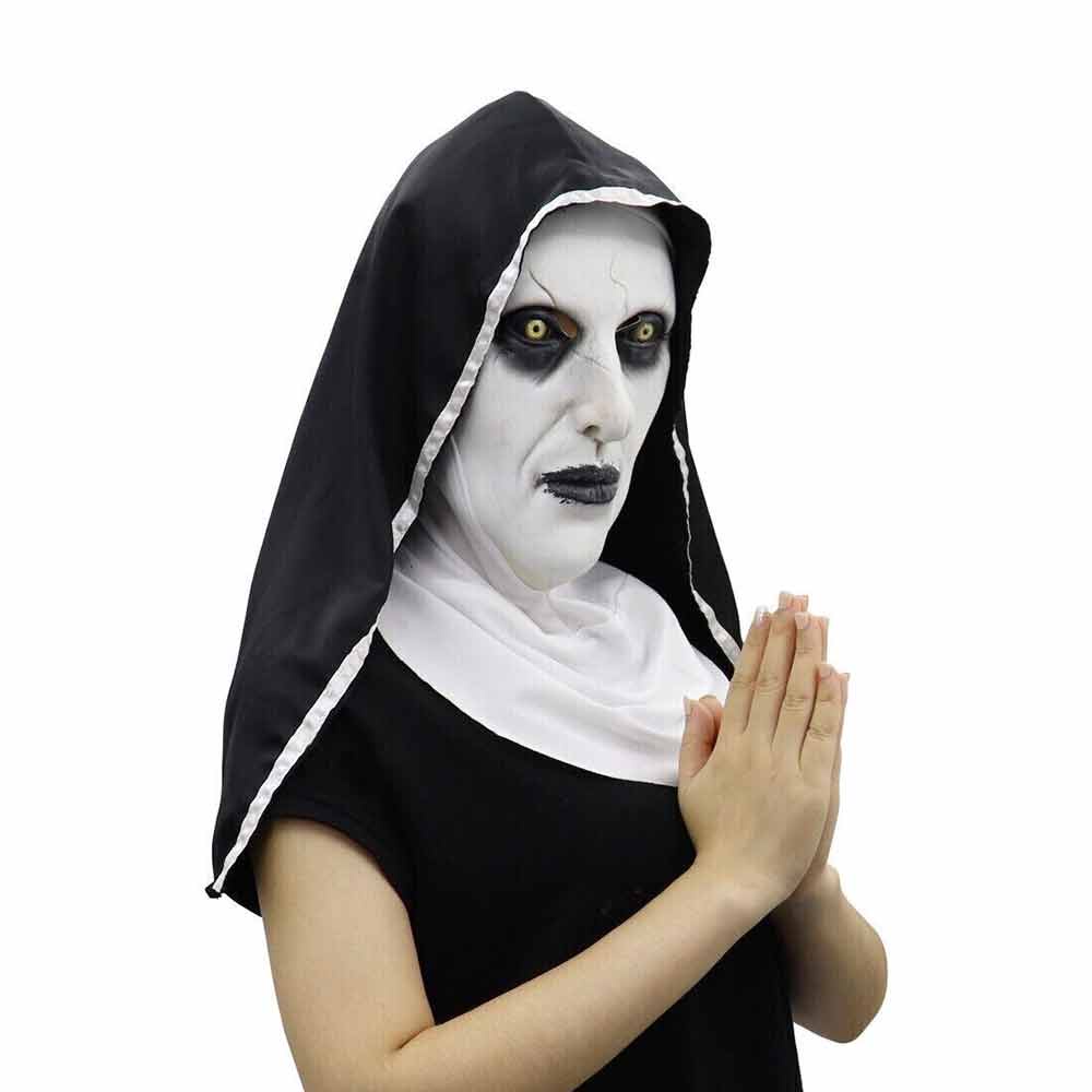 The Horror Scary Nun Latex Mask w/Headscarf Valak Cosplay for Halloween Costume HOT
