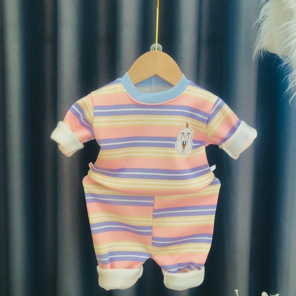 Bộ nỉ lót lông bé gái size 3-14kg