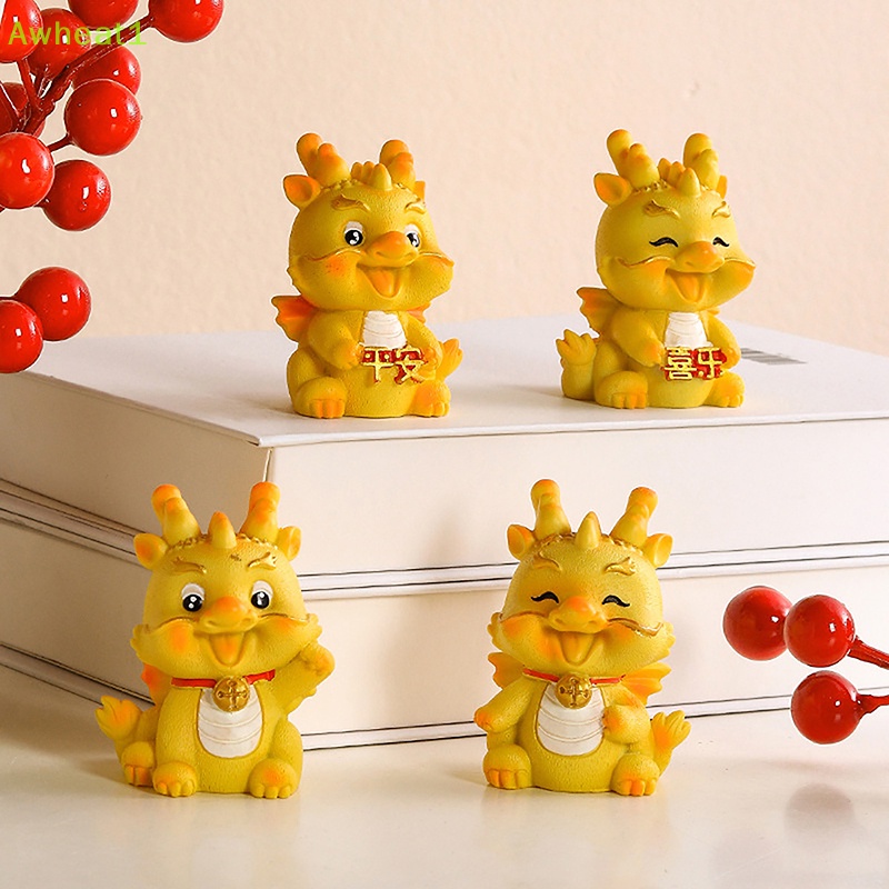 Tượng Rồng Mini Bằng Nhựa resin Trang Trí Bàn Điều Khiển Xe Hơi awheat1 2024 Mới
