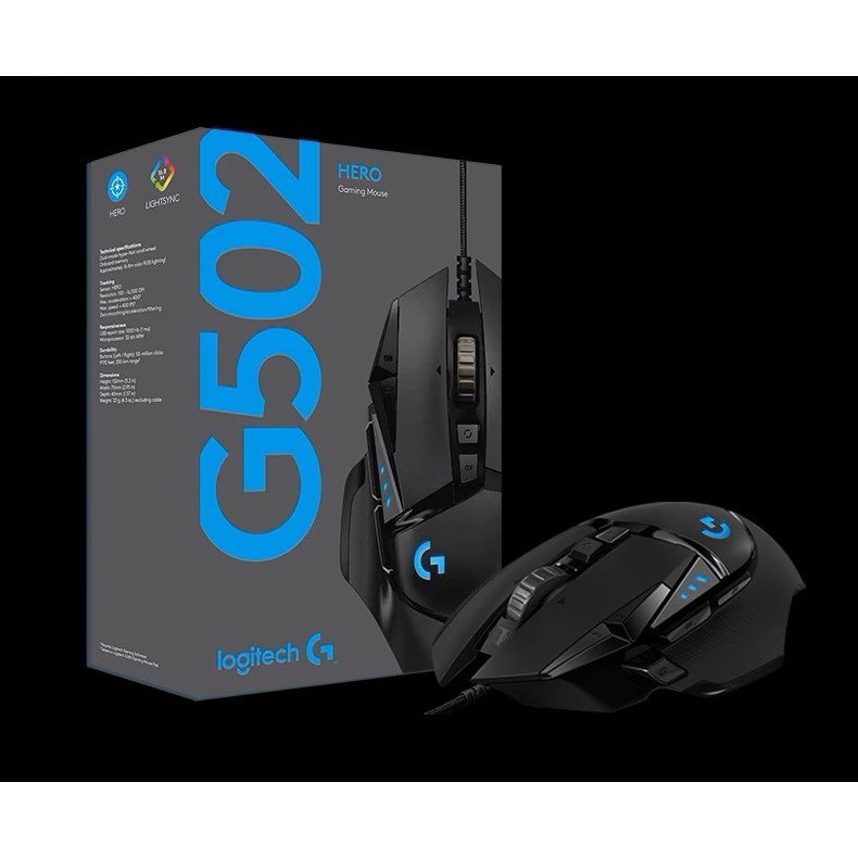 Chuột Logitech G502 Hero game có dây - Cảm biến Hero 25k, RGB, 11 nút lập trình