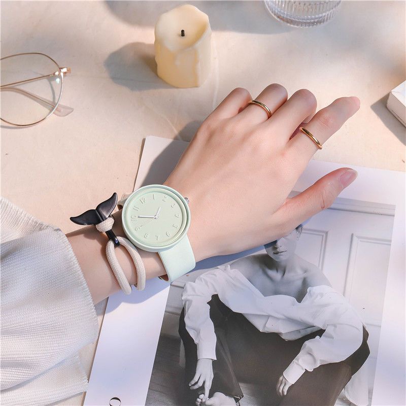 Cao Cấp Đồng Hồ Đeo Tay Màu Hồng Hoa Anh Đào Đơn Giản Nghệ Thuật Tươi Tắn Nghệ Thuật Cho Nữ Sinh Phong Cách preppy