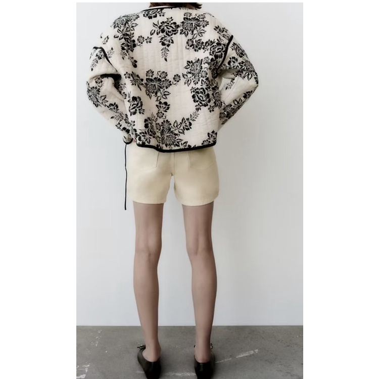 Zara Áo Khoác Đệm cotton Hai Mặt In Họa Tiết Phong Cách retro Thời Trang Thu Đông 237521770