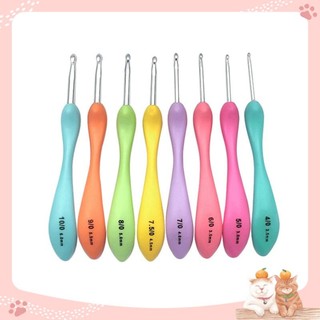 Bộ kim móc cán cong 8 cây  - Móc len