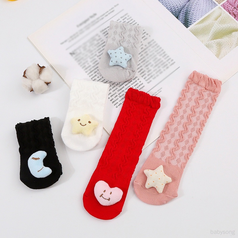 Vớ cotton Dài Chống Trượt In Họa Tiết Hoạt Hình Dễ Thương Phong Cách Hàn Quốc Cho Bé Sơ Sinh