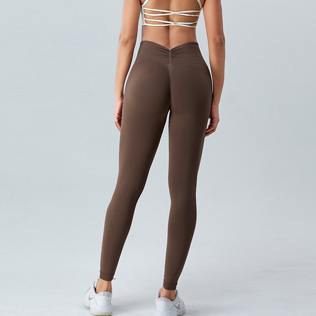 Quần Chạy Bộ Thể Thao Nâng Mông Lưng Cao Không Đường May Cho Nữ