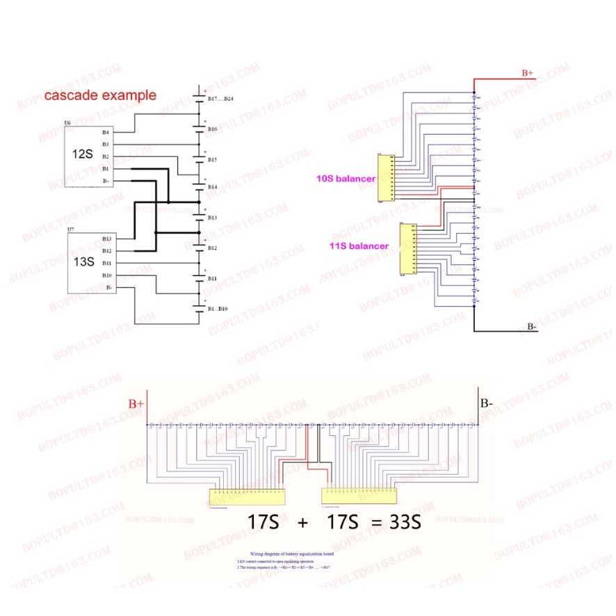 Bộ Cân Bằng Cân Bằng Pin Lithium 1.2A Màu Đỏ Li-ion Lipo Lifepo4 BMS 3S 4S 5S 6S 7S 8S