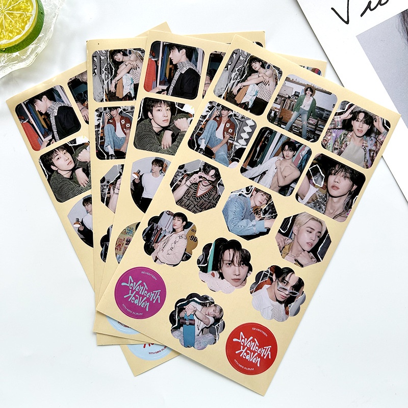 Sticker Dán Trang Trí Sổ Tay Hình Nhóm Nhạc Seventeen