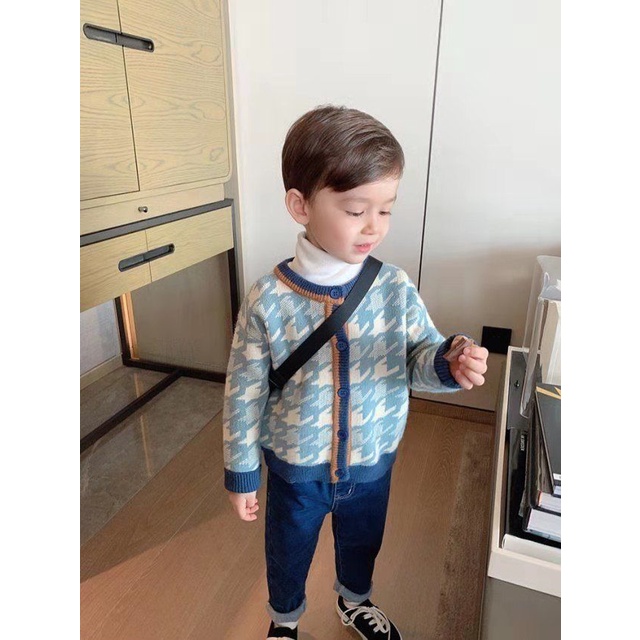 Áo Khoác Len Dệt Kim Phong Cách Thời Trang Xuân Thu Mới Dành Cho Bé Trai