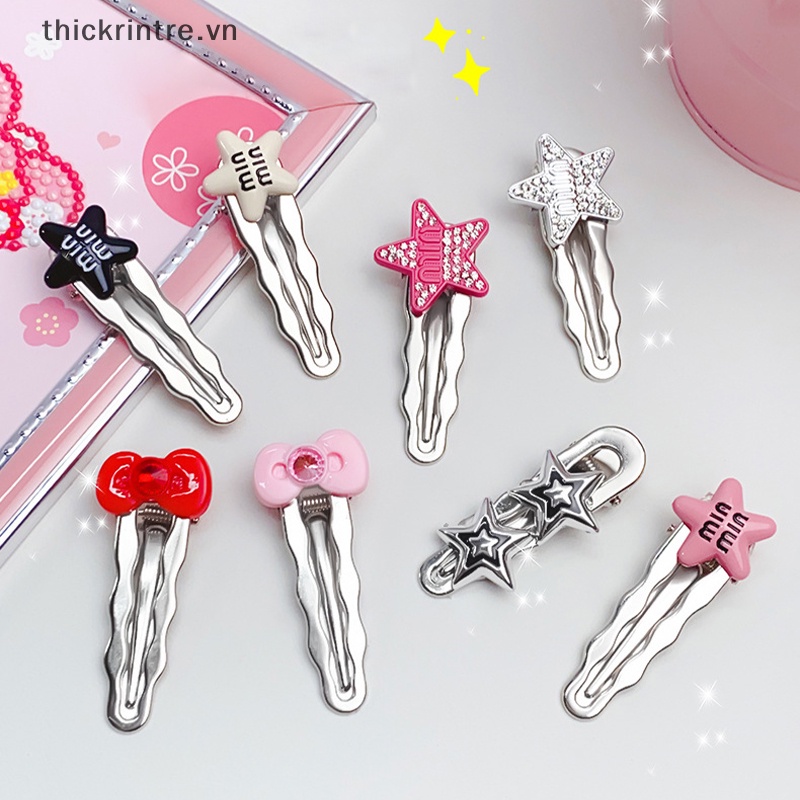 Kẹp Tóc Mỏ Vịt Hình Ngôi Sao Năm Cánh Bằng Kim Loại Mát Mẻ Ngọt Ngào y2k Kẹp Bên Hông Cho Nữ vn
