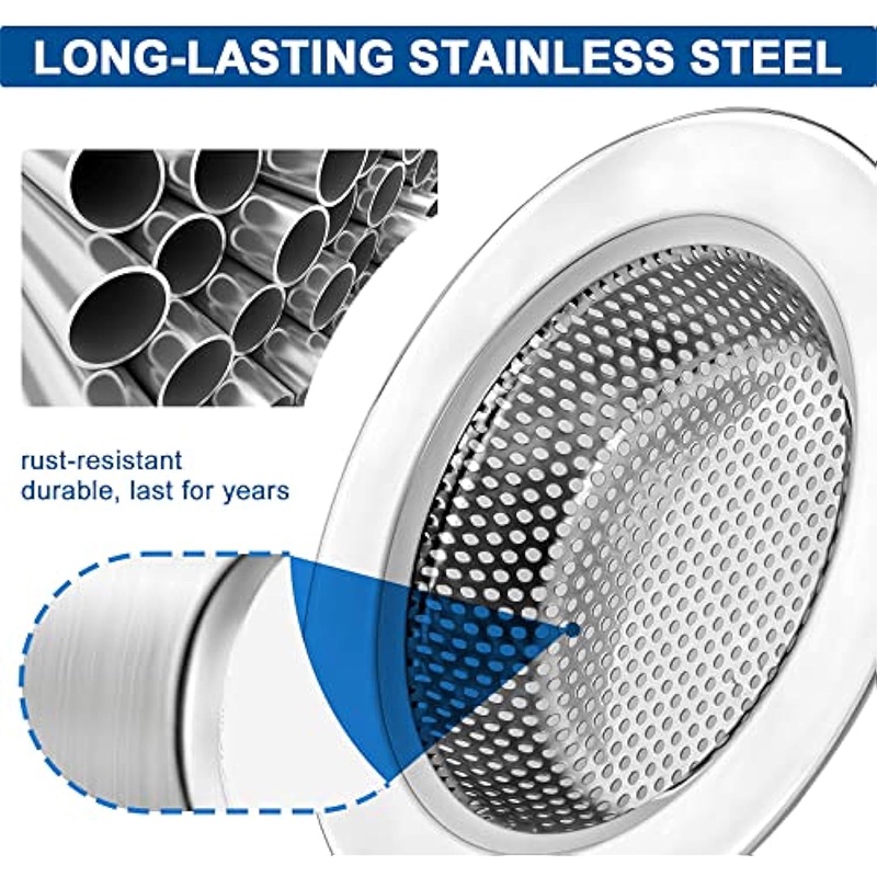 Stainless Steel Sink Strainer Kitchen Drain Basket Double-Layer Sink Strainer