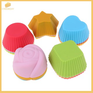 Jcsyfac| 6 Chiếc Bánh Silicon Cupcake Cốc Bánh Dụng Cụ Máy Nướng Nướng Khuôn Silicon Cupcake Mới