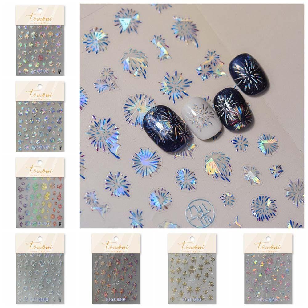 Nhãn Dán Trang Trí Móng Tay Pháo Hoa Màu laser diy