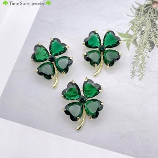 Trâm cài chống chói cỏ may mắn, trâm ngọc lục bảo, quần áo khóa cố định chống chói, ghim khí chất  ghim cài áo  Trâm cài quầ