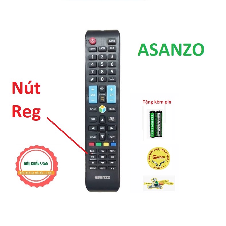 Điều khiển remote từ xa dùng cho Tivi Asanzo 32SL500  43VS6 40VS6 55AG800 32inch 32S200T2 50AG600 32VS9 - tặng pin