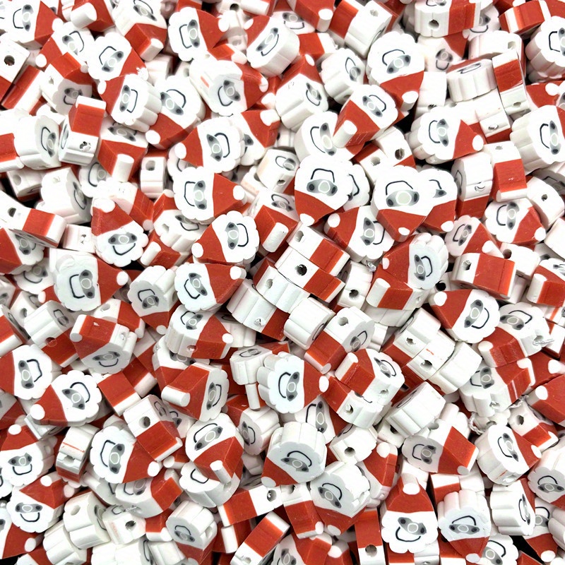 Set 30 Hạt Đất Sét polymer 10mm Hình Ông Già Noel / Người Tuyết / Cây Thông / Người Tuyết diy Làm Trang Sức