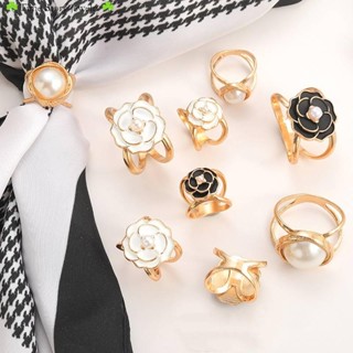 Khóa Cài Khăn  Khuy cài khăn  Khăn Quàng Cổ Hình Vuông Bằng Lụa Đính Ngọc Trai / Hoa Xinh Xắn