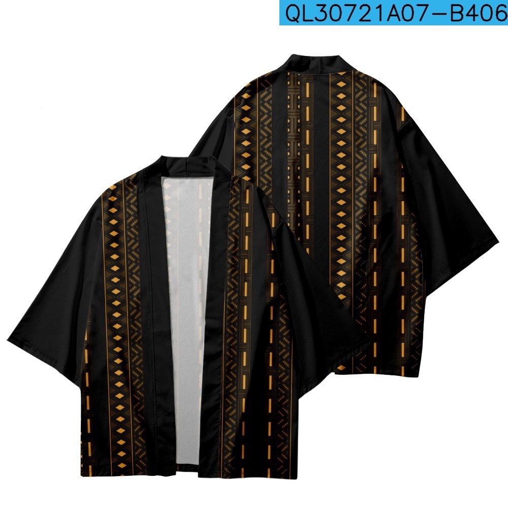 Plus Áo Khoác kimono Tay Lỡ 3 / 4 Phong Cách Nhật Bản Cho Nam Nữ