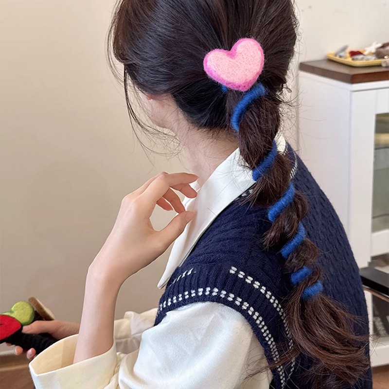 Dây Cột Tóc Bằng Vải Nỉ Co Giãn Bền Không Làm Tổn Thương Tóc Thẳng Hình Ngôi Sao Năm Cánh Dễ Thương Thu Đông Cho Nữ