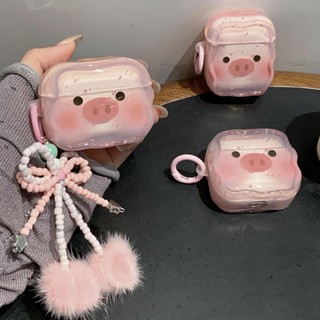 Dành Cho AirPods 4 Pro 2nd Ốp Lưng Hoạt Hình Dễ Thương Lợn Hồng Silicon Mềm Cho AirPod 2 3 Sóng Tai Nghe Hộp Sạc Hạt Nơ Móc Khóa