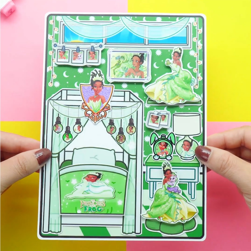 Học Liệu Toca Pricesss Tiana Quite Book, Đồ chơi bóc tách , đồ chơi thủ công , thông minh , trí tuệ Zin Càu Vòng