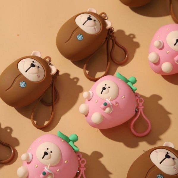 Móc Khóa Silicon Hình Hạt Cà Phê starbucks Nhiều Màu Sắc diy