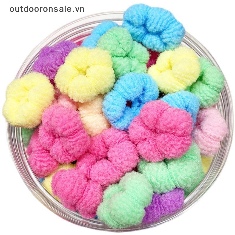 Set 100 Dây Thun Buộc Tóc Nhiều Màu Sắc Bằng Cao Su Co Giãn Dành Cho Trẻ Em