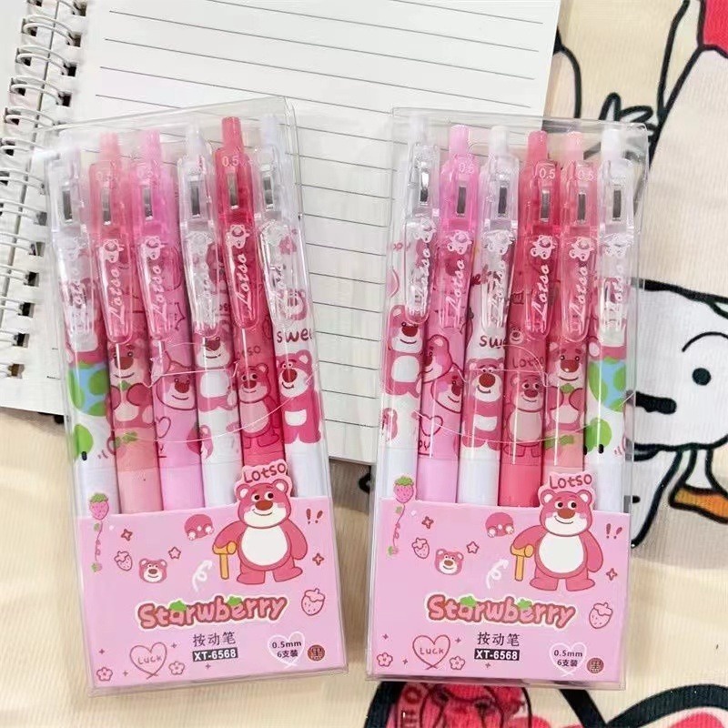 SANRIO Set 6 Bút Mực gel Ngòi 0.5 kuromi / kitty Dễ Thương Cho Nam Và Nữ