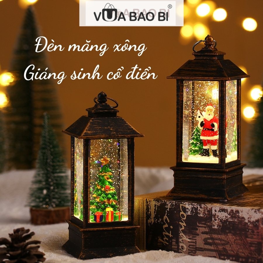 Đèn măng xông Giáng sinh cổ điển 13cm , đèn Giáng sinh, Ông già Noel, cây thông, người tuyết